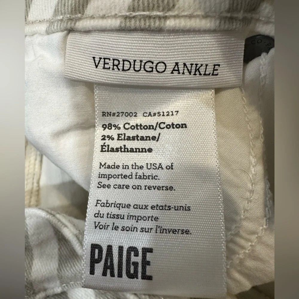 Paige Jeans-Verdugo Ankle-Desert Khaki Stripes-Size 28 - Picture 9 of 10